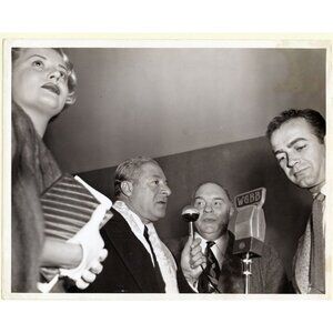 Georgie Jessel PHOTOGRAPH  8 x 10 In WGBB Candid Photo Radio Show Columbia